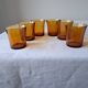 6 Vintage Amber Water Glasses. DURALEX