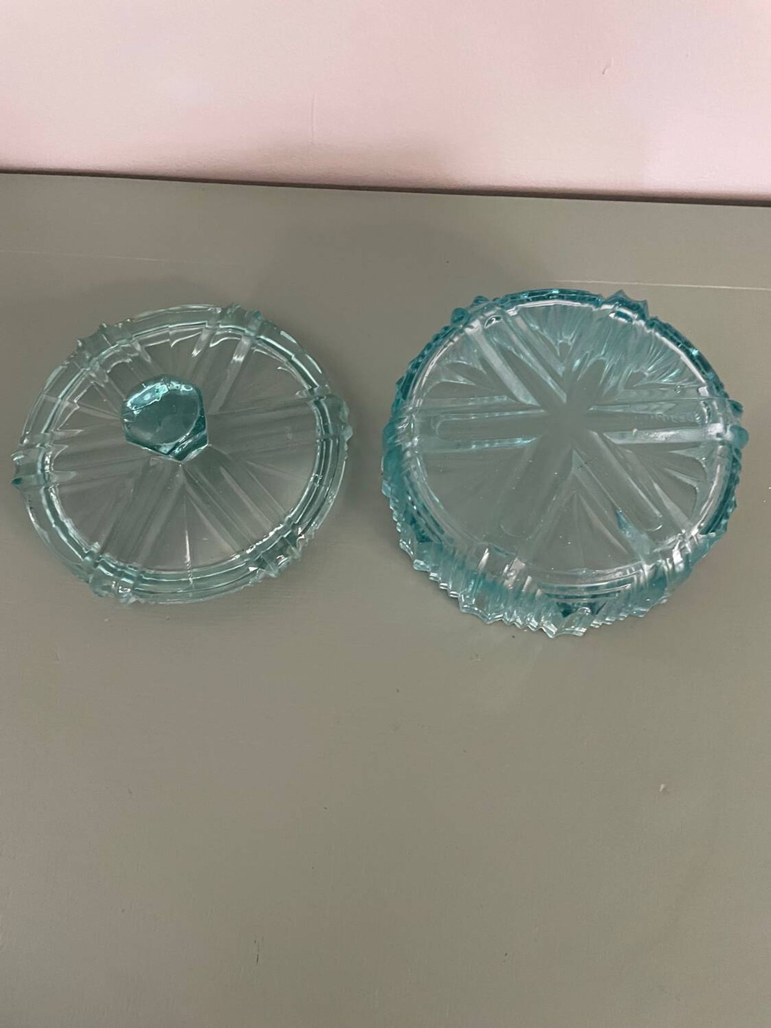 Blue glass bonbonnière, glass box
