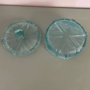 Blue glass bonbonnière, glass box