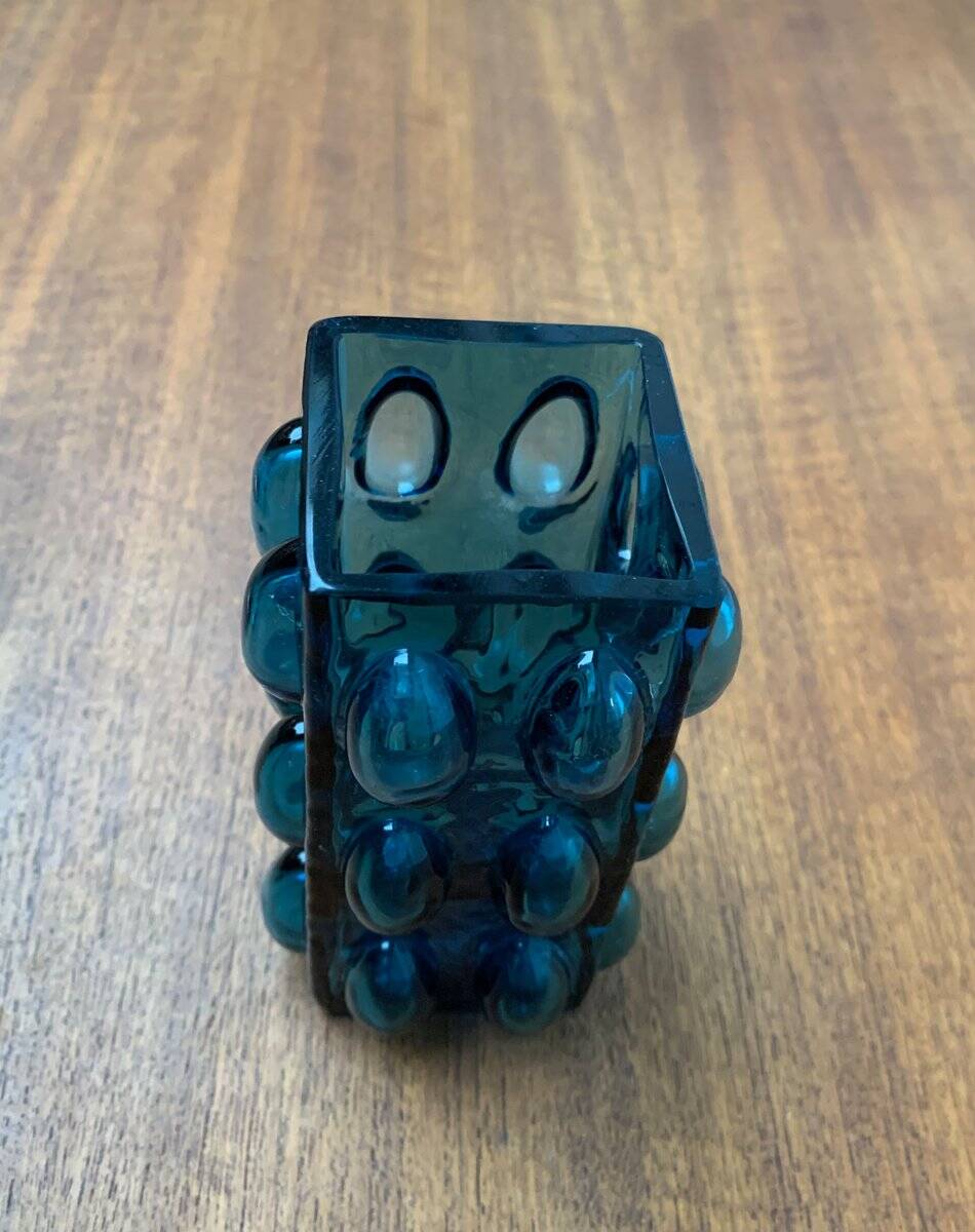 Bubble glass vase from the mid-century Scandinavian space age by Wilhelm Braun-Feldweg for Hirschberg, 1960s.