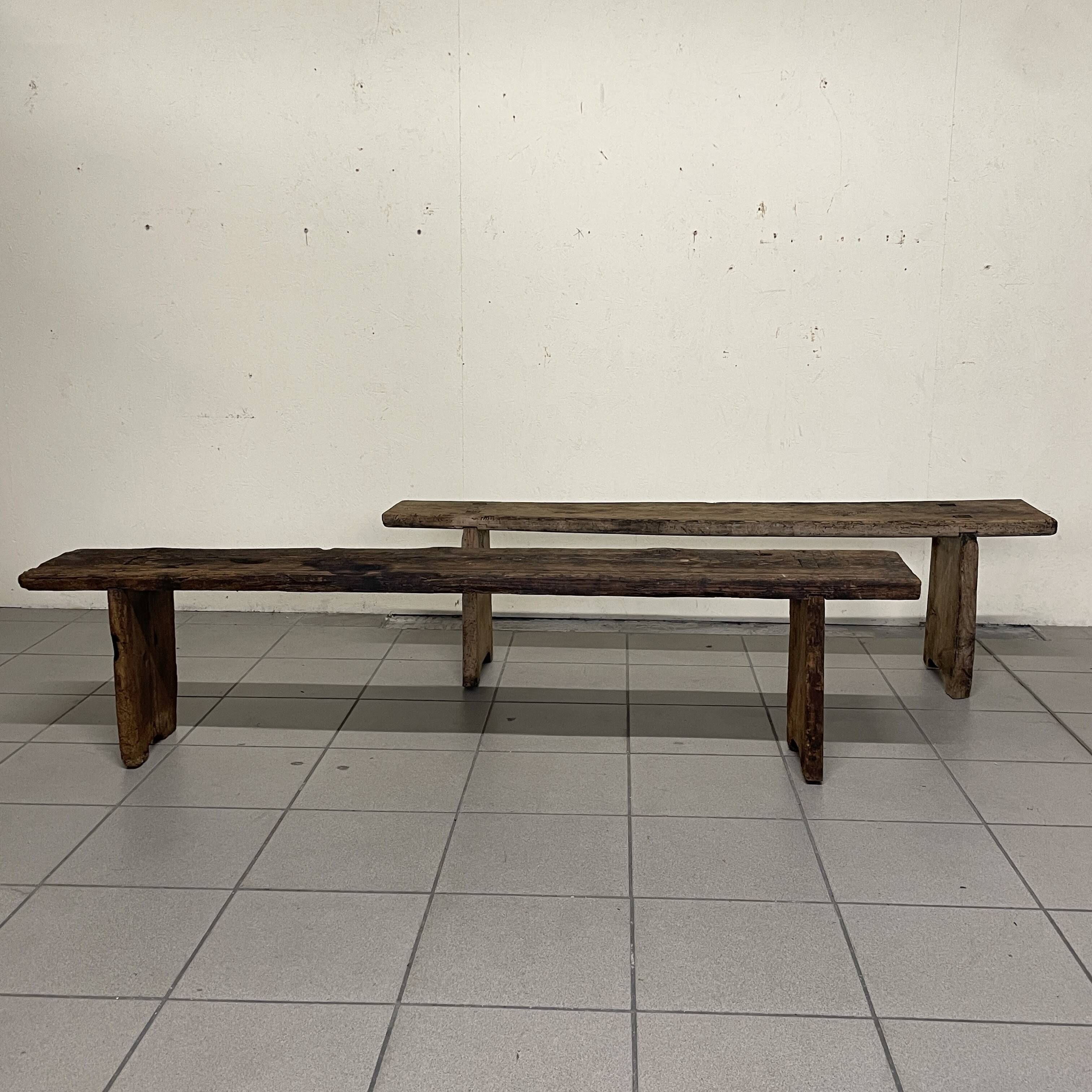 Pair of rustic benches, early 1900s