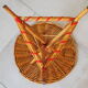 Tripod rattan side table / guéridon from the 1960s-1970s.