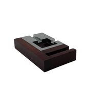 Mid-century modern mahogany ashtray, Alfred Dunhill Italy 1970s
