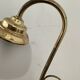 Vintage swan neck lamp in gilded metal and frosted glass