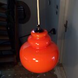 Orange opaline pendant light 1970