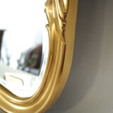 Miroir doré biseauté style rocaille deknudt belgique vintage