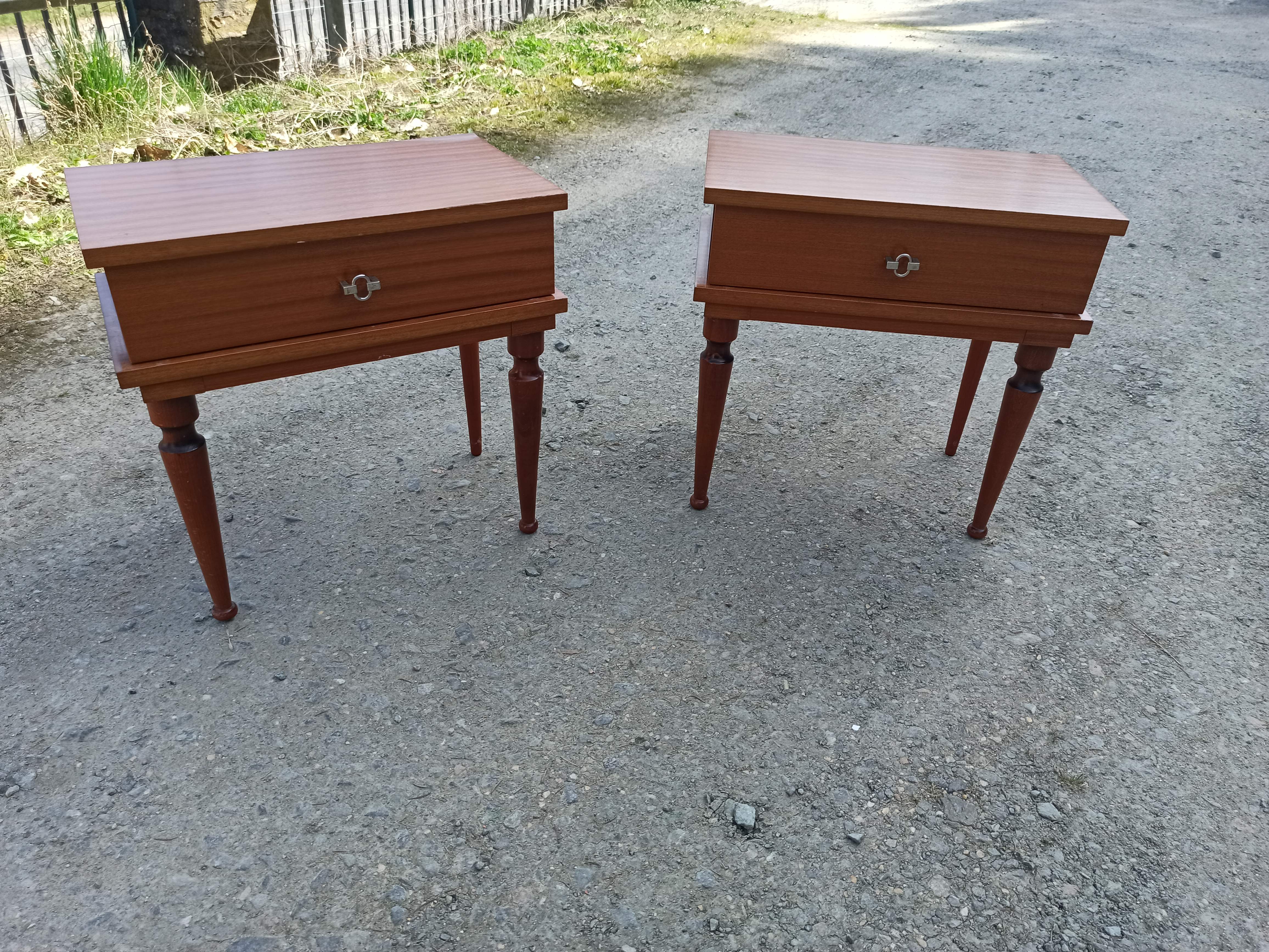 Pair of 50s Scandinavian style bedside tables