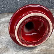 St-Clement Bordeaux Ceramic Candle Holder with Gold Trim - 50s