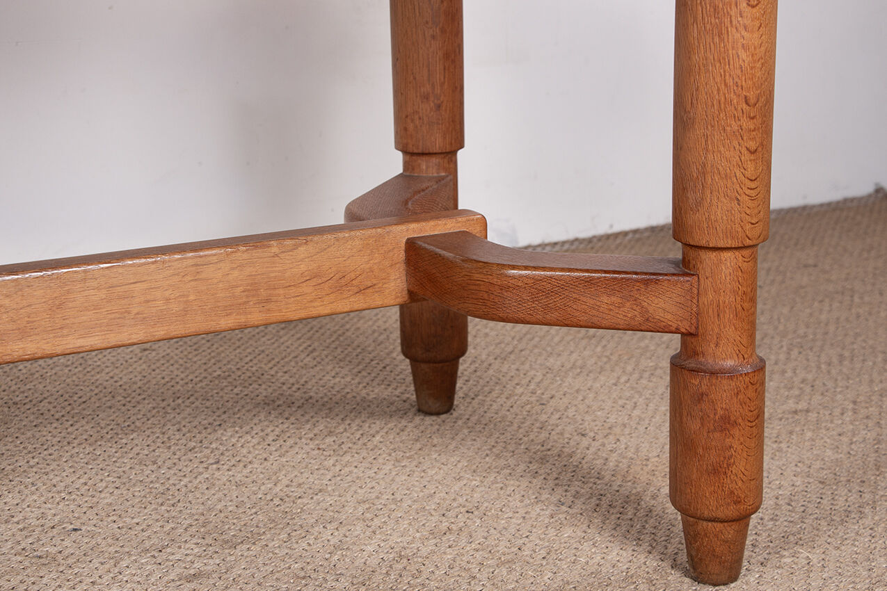 Large extendable dining table, 320 cm, in oak, Guillerme and Chambron.
