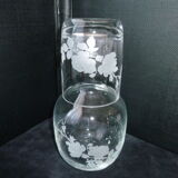 Glass night maid hand-engraved floral decoration