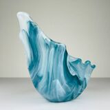 Vintage Italian Blue Art Glass Vase, 1990s
