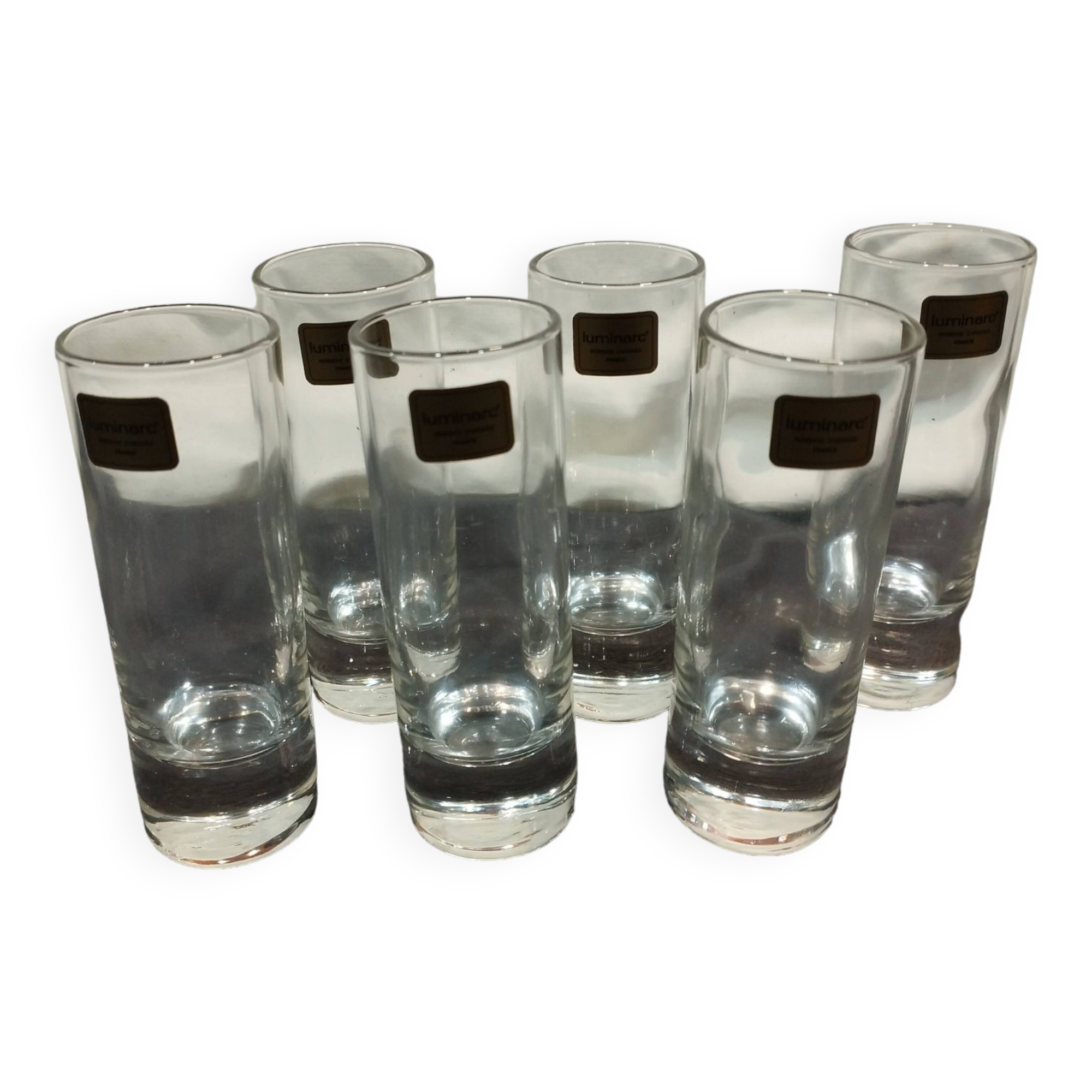 vintage: set of 6 liqueur (or digestive) glasses in Arques Luminarc glass
