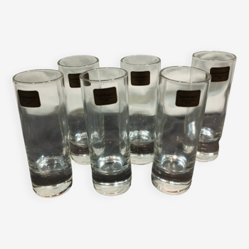 vintage: set of 6 liqueur (or digestive) glasses in Arques Luminarc glass