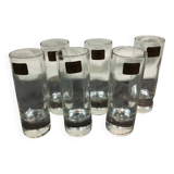 vintage: set of 6 liqueur (or digestive) glasses in Arques Luminarc glass