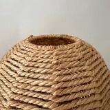 2 vintage table lamps, bedside lamp, sisal lamps, ball lamp, boho, mid-century interior