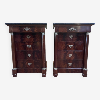 Pair of Empire style bedside tables