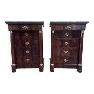 Pair of Empire style bedside tables