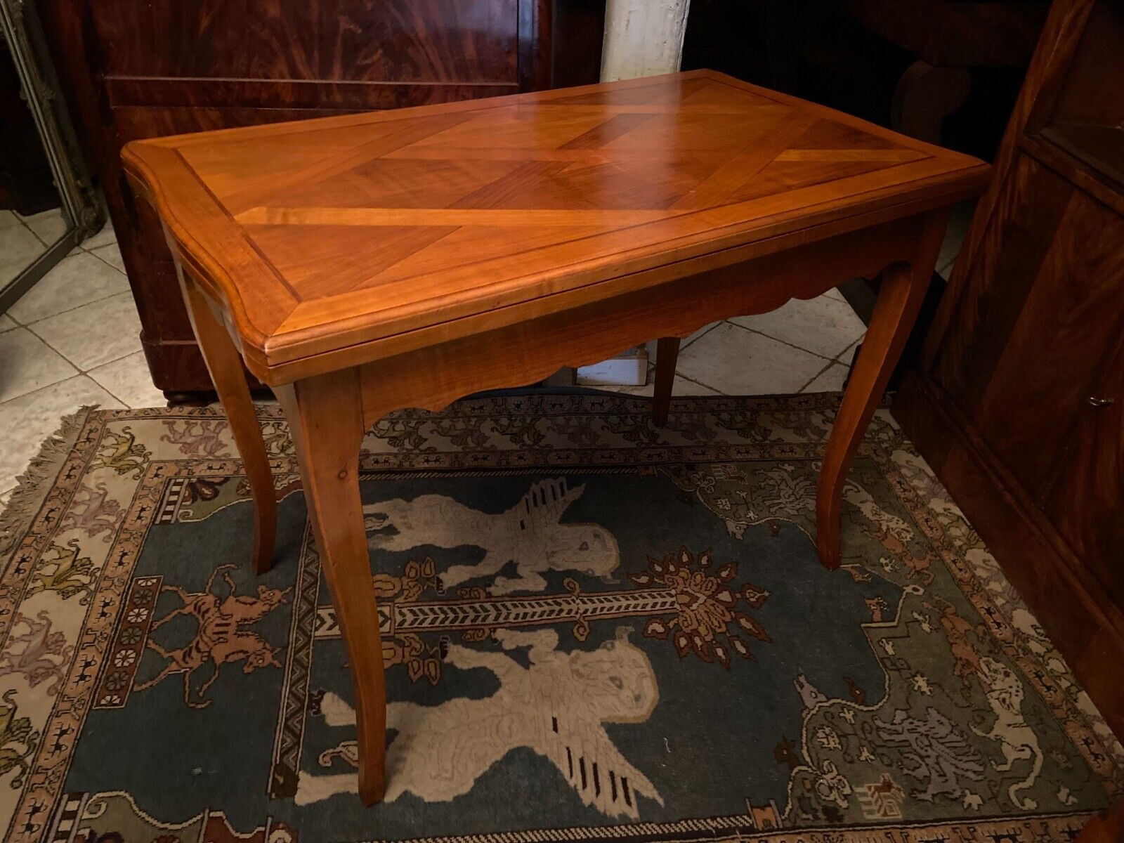 Table with wallet tray modular length Louis XV 281cm