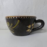 ancienne tasse déjeuner d'alsace en terre cuite vernissée