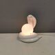 COBRA table lamp with thin milky white glass shade/dome, Sweden 1980s