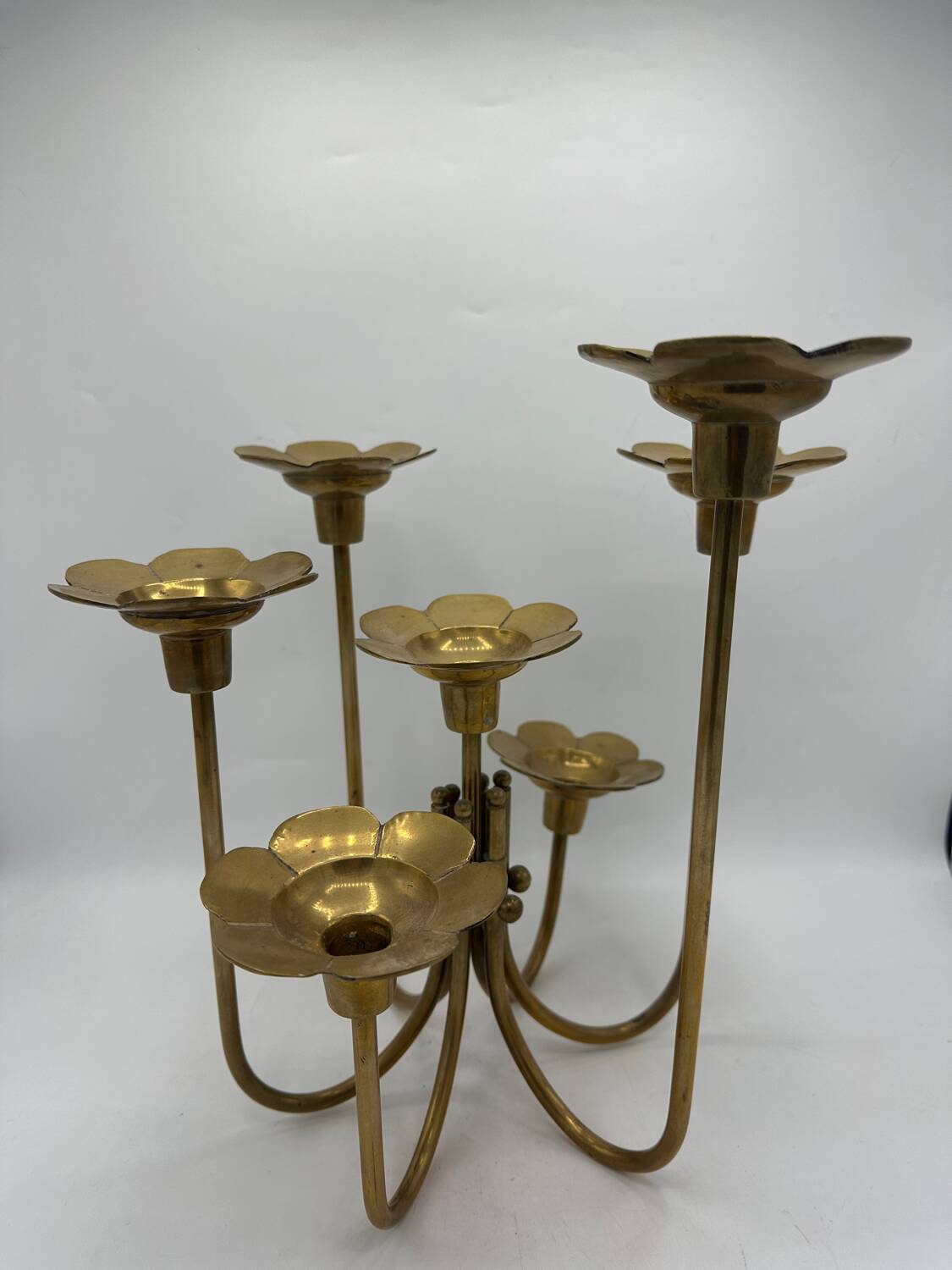 Candlestick candle holder 7 branches flowers
