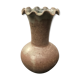 Ancien vase boule Accolay céramique marron col corolle vintage