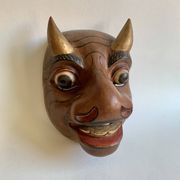 Set of 3 Hand-Carved Old  Wooden Masks South Asia