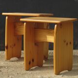 Pair of small pine tables