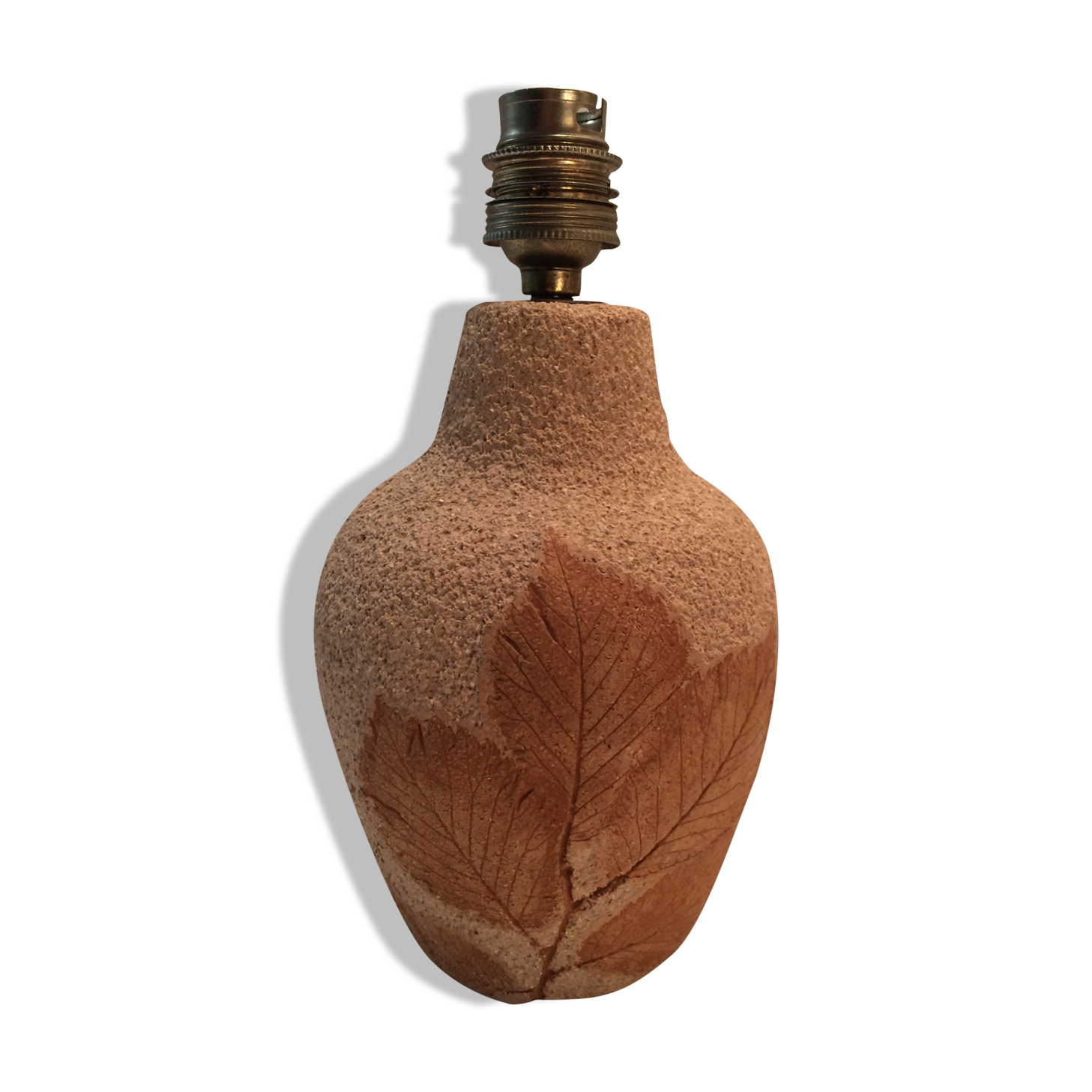 Stoneware lamp foot "herbarium" or "Guarrigue"