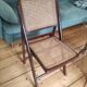 Foldable chair wooden cannage