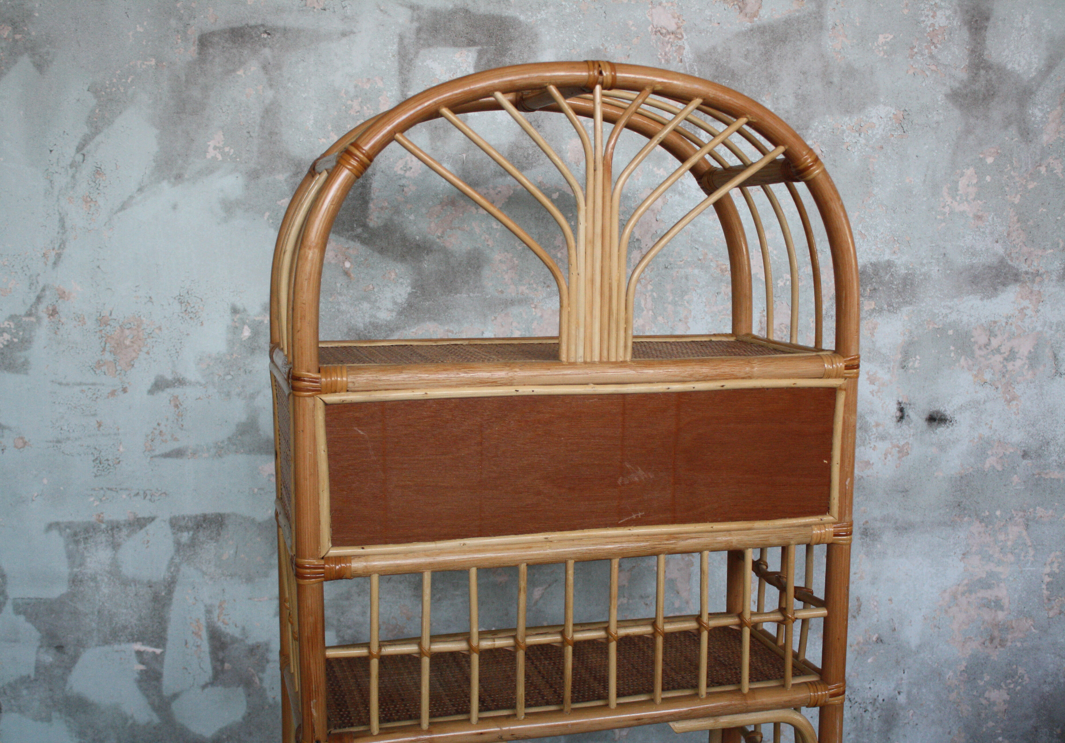 Vintage rattan shelf