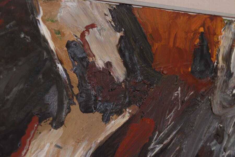 Original Swedish oil on canvas – “Fjällsida” by Sixten Fager – vintage & framed – 45 × 75.5 cm