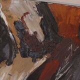 Original Swedish oil on canvas – “Fjällsida” by Sixten Fager – vintage & framed – 45 × 75.5 cm