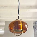 Suspension en laiton et verre fumé de Temde, Allemagne, années 1970