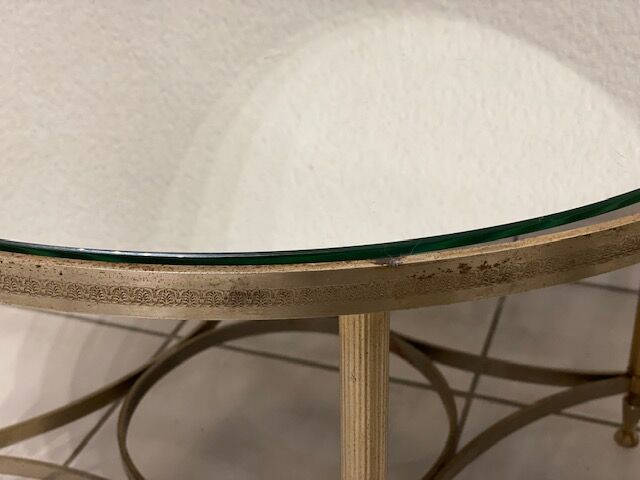 Round coffee table vintage mirror