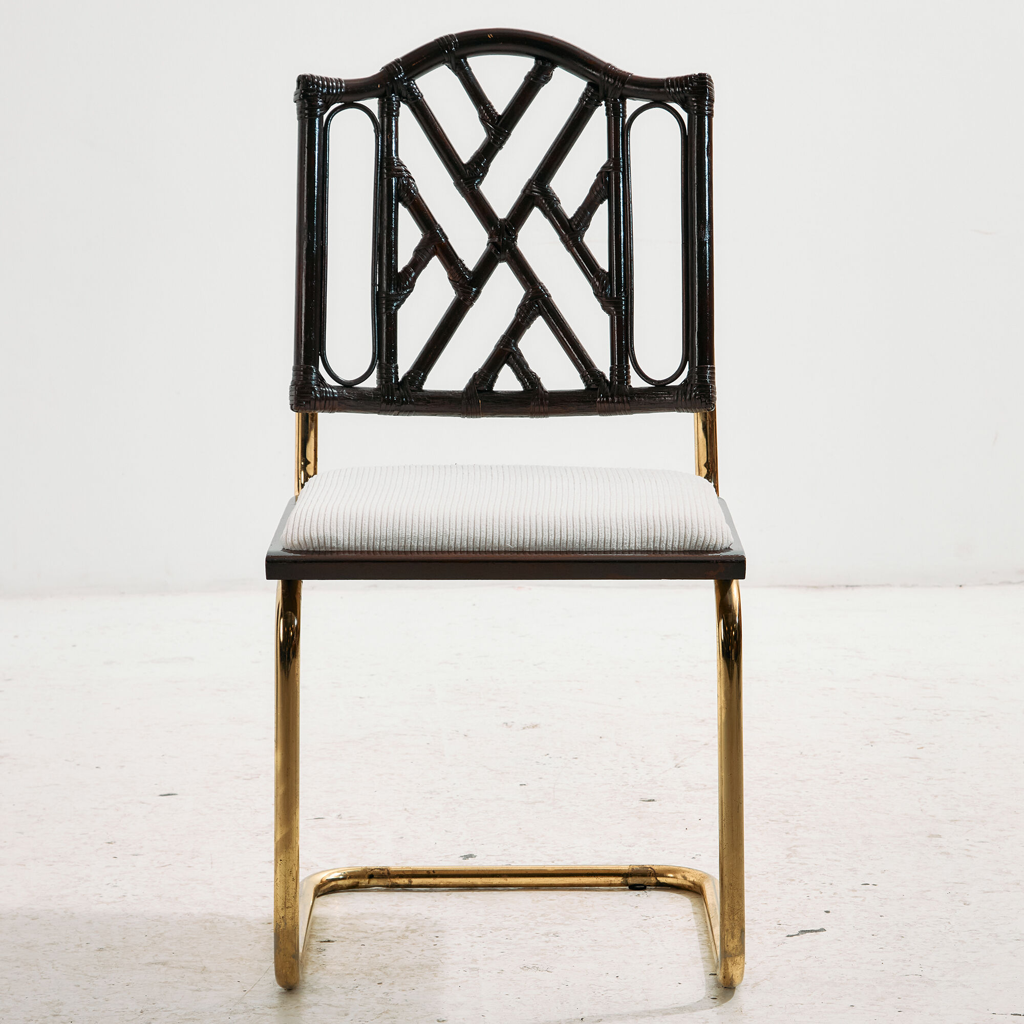 Metal and bamboo chair, set of 6