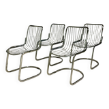 Vintage chrome metal chairs in Gastone Rinaldi style