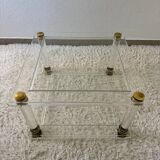 Table basse plexi laiton années 70