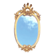 Baroque wall mirror in gilded plaster - height: 62 cm