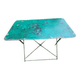 Green iron folding table