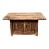 Grande table en bois massif , rangement avec 2 portes