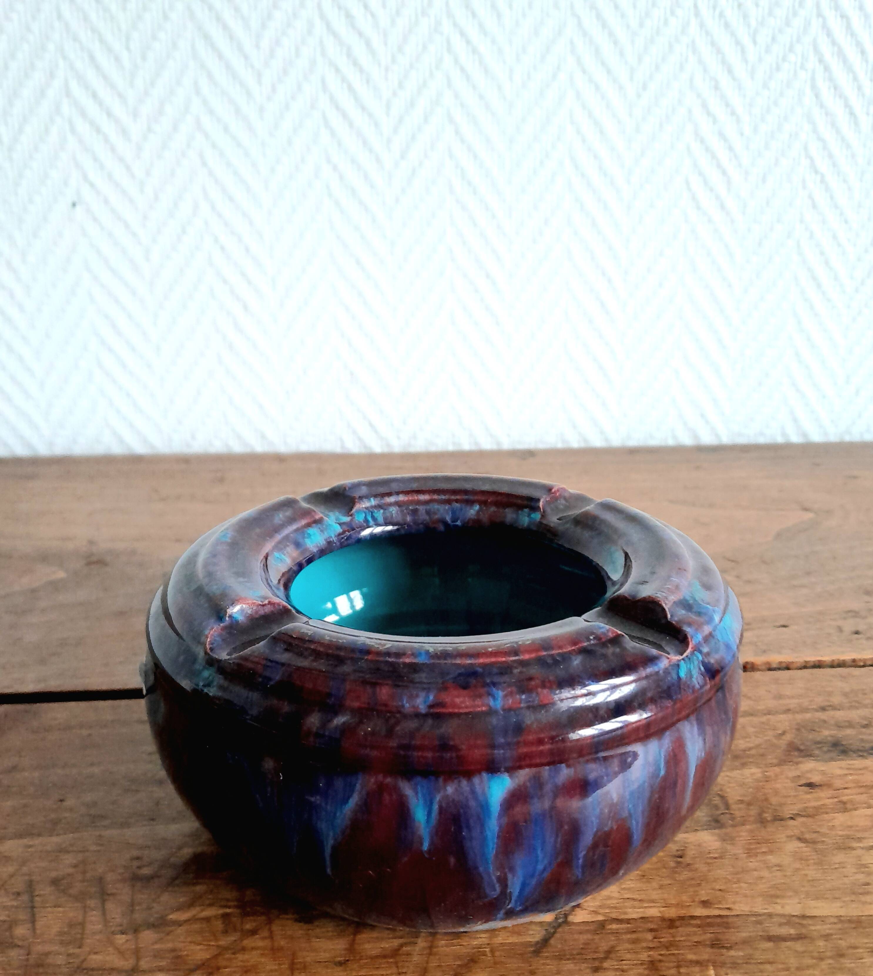 D.Larcher flamed stoneware ashtray