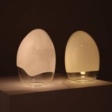 Paire de lampes nessa en verre de murano, gino vistosi, 1970s