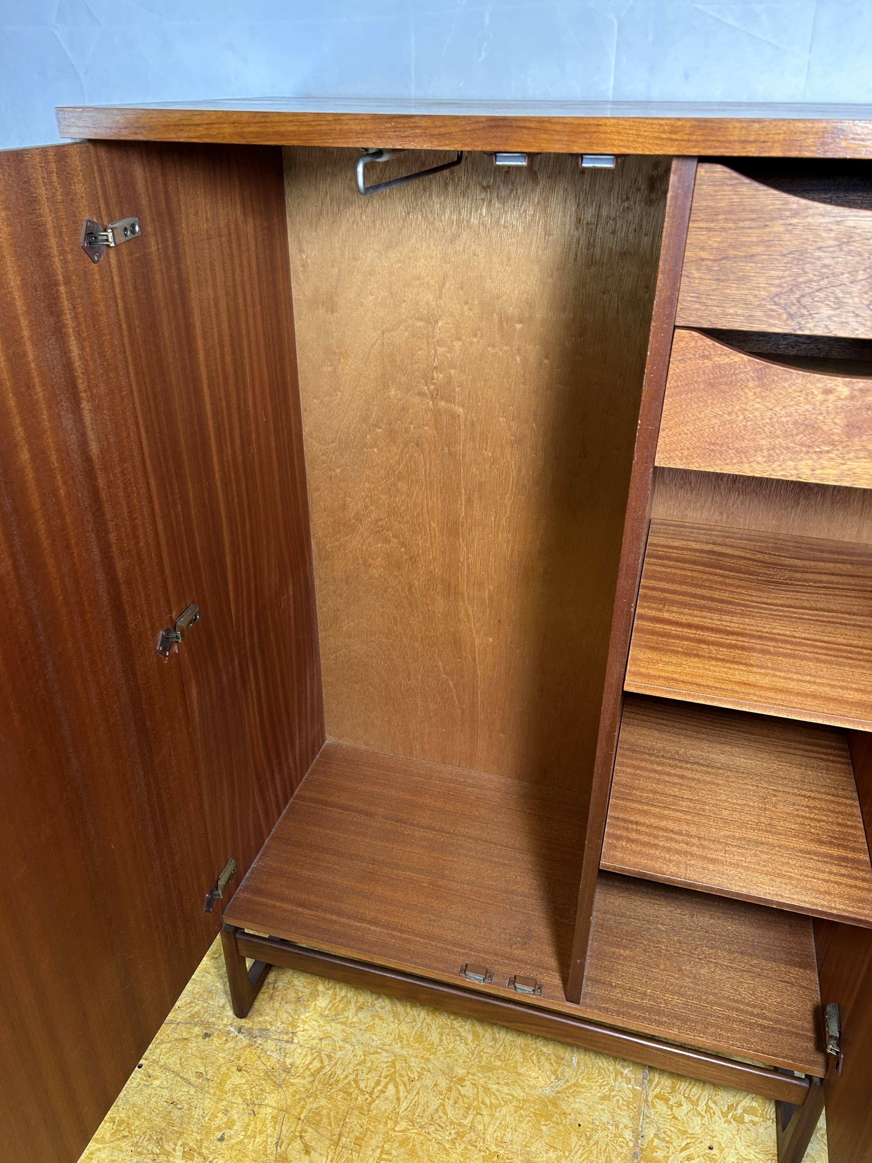 Mid-Century Retro Vintage Teak Batchelor Wardrobe G Plan – 1960 Quadrille