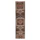 Vintage Turkish Oushak Handmade Wool Cotton Brown Runner Rug 56x235
