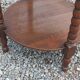 Vintage oak pedestal table with 3 shelves from the 60s