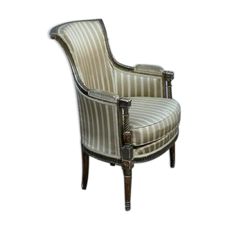 Shepherdess armchair in gray lacquered wood