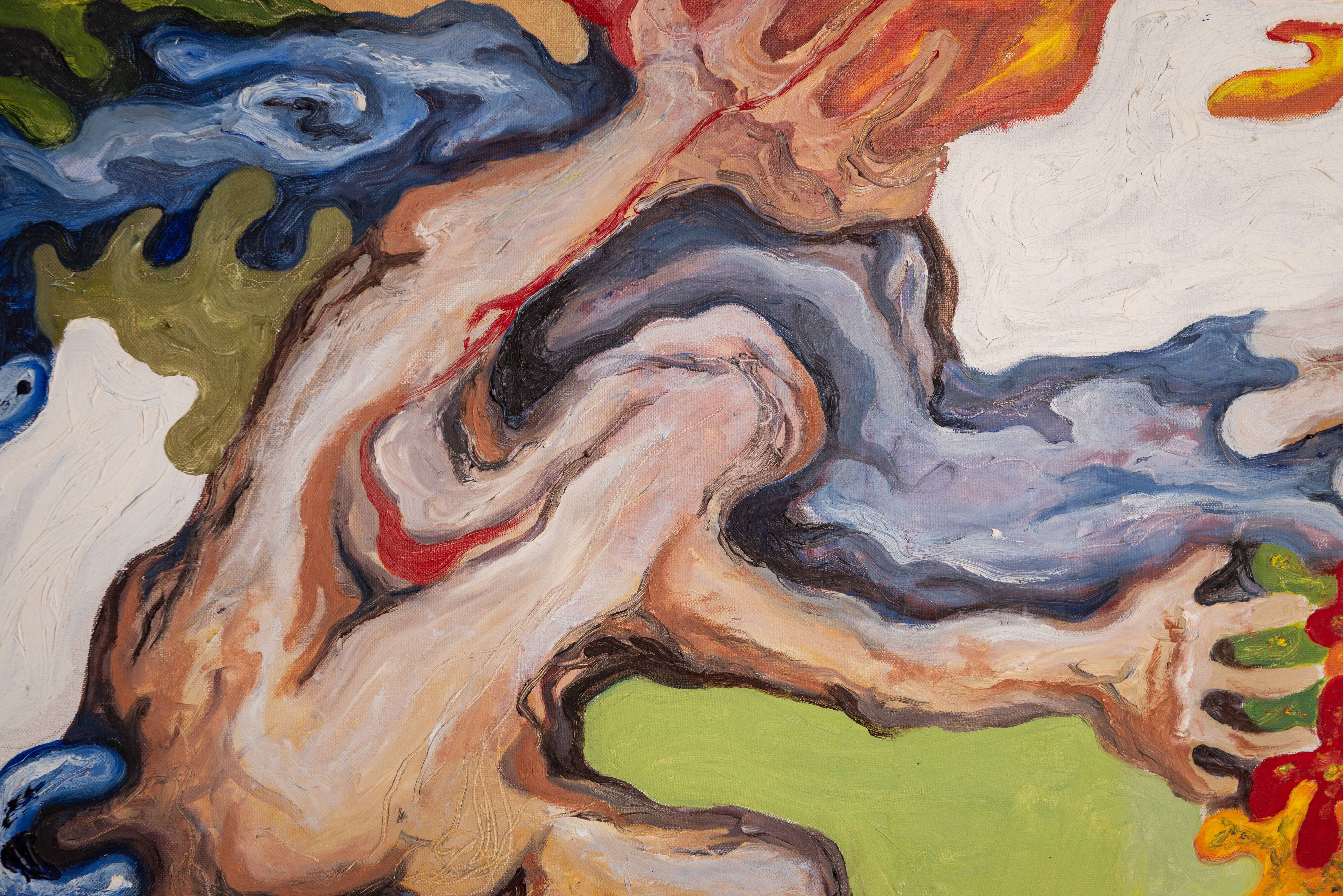 Abstract painting of a figure under the sun - 1 of 2