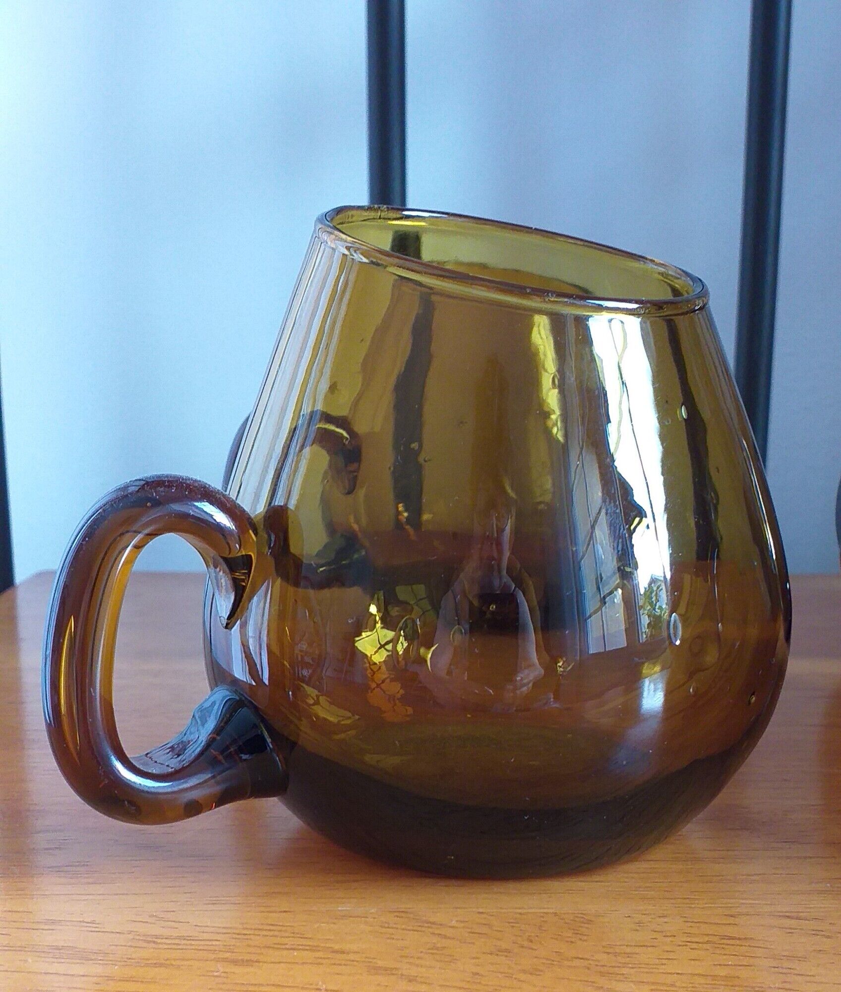 Coffee cups, brown tinted glass mug from the 70s