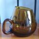 Coffee cups, brown tinted glass mug from the 70s
